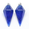 Watermelon Stone Glass Pointed Pendants KK-E757-F-09P-1