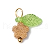 10Pcs Natural Picture Jasper Flower Charms PALLOY-JF03765-05-3