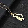 304 Stainless Steel Laser Cut Penguin Pendant Necklaces for Women Men NJEW-Q032-01C-G-2