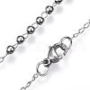 Non-Tarnish 304 Stainless Steel Rosary Bead Necklaces NJEW-D285-40P-3