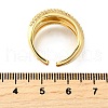 Brass Micro Pave Cubic Zirconia Open Cuff Rings for Women RJEW-K292-01G-5