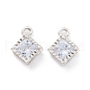 Alloy Clear Cubic Zirconia Charms ZIRC-A022-08P-1