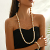 Middle Eastern Style Round Iron & Plastic Imitation Pearls Beads Bracelets & Dangle Earrings & Necklaces Sets for Women DK3182-2