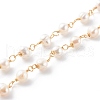 Handmade cultured Freshwater Pearl Beaded Chains AJEW-JB00949-01-1