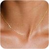 Brass Initial Link Chain Necklaces for Women FS-WG848C9-09-1