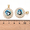 Brass Micro Pave Clear Cubic Zirconia Pendants for Women KK-T070-92A-04-3