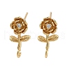 Brass Micro Pave Cubic Zirconia Studs Earring Findings KK-K364-04G-1