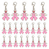 Awareness Ribbon Alloy Enamel Pendant Decoration HJEW-HY00002-1