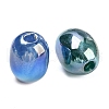 Rainbow Iridescent Plating Acrylic European Beads OACR-P023-12-2