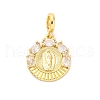Brass Clear Cubic Zirconia European Dangle Pendants KK-D325-28G-04-1