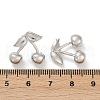 Cherry Brass Stud Earrings EJEW-F895-19P-5
