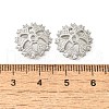 Flower Brass Clear Cubic Zirconia Bead Caps KK-V008-04P-3