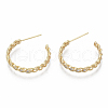 Brass Half Hoop Earrings KK-S348-453-NF-2