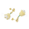Handmade Glass Seed Beads Flower Stud Earrings EJEW-MZ00277-03-4