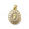 Brass Micro Pave Cubic Zirconia Pendants KK-C090-35G-02-1