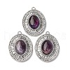 Natural Amethyst Oval Pendants STAS-L080-010P-03-1