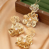 Flower Alloy Pendant Necklaces & Stud Dangle Earrings Sets FS-WG49BCF-01-4