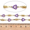 Brass Heart Link Chains KK-D368-03G-G-2
