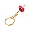 Glass Seed Beads Mushroom Keychain KEYC-MZ00021-03-4