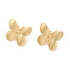 Stripe Butterfly 304 Stainless Steel Stud Earrings for Women EJEW-U003-18G-2