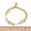 304 Stainless Steel Cable & Cuban Link Chain Bracelets for Women BJEW-C089-07G-5