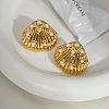 European Stainless Steel Shell Shape Stud Earrings QE5105-1-2