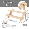  1Set Rectangle Shape Pine Wooden 2 Tier Stair Style Earring Display Stand DIY-NB0008-57-2