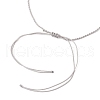 8.5MM Dyed Natural Chalcedony Imitation Aquamarine Round Beaded Braided Adjustable Necklaces NJEW-JN05327-5