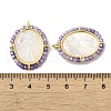 Rack Plating Brass Micro Pave Cubic Zirconia & Shell Pendants KK-G488-18G-05-3