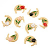  16Pcs 4 Colors Alloy Enamel Pendants ENAM-TA0002-29-3
