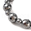Faceted Round Terahertz Stone Beaded Stretch Bracelets for Women Men BJEW-H590-02-2