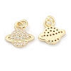 Brass Clear Cubic Zirconia Charms ZIRC-B010-16G-2