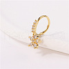 Brass Micro Pave Clear Cubic Zirconia Dangle Hoop Nose Rings FS-WG904D6-06-1