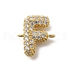 Brass Micro Pave Cubic Zirconia Letter Links KK-I717-04F-1