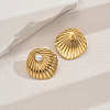 Elegant Stainless Steel Textured Rhombus Stud Earrings YK4954-5