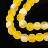 Frosted Transparent Glass Beads Strands GLAA-T032-T6mm-MBB11-3