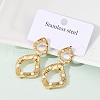 304 Stainless Steel Nuggets Dangle Stud Earrings EJEW-S265-02G-3