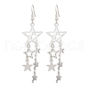 304 Stainless Steel Star Dangle Earrings EJEW-TA00624-2