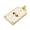 Brass Micro Pave Cubic Zirconia Pendant with Enamel KK-H458-02G-D02-2