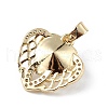 Real 18K Gold Plated Rack Plating Brass Micro Pave Clear Cubic Zirconia Pendants KK-C015-29G-06-3