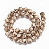 Electroplated Natural Lava Rock Bead Strands G-T131-39LG-2