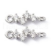 Eco-Friendly Brass Micro Pave Clear Cubic Zirconia Links Connectors ZIRC-C022-03P-1