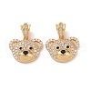Brass Cubic Zirconia Pendants KK-G453-27G-2
