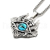 Alloy Skull with Plastic Dragon Eye Pendant Necklace NJEW-B084-01A-1