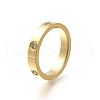 304 Stainless Steel Crystal Rhinestone Finger Rings for Women RJEW-B120-02G-2