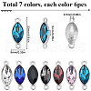 SUNNYCLUE 42Pcs 7 Colors Alloy Glass Connector Charms FIND-SC0009-55-2
