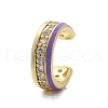 C-Shaped Brass Micro Pave Cubic Zirconia Cuff Earrings EJEW-M082-01G-2