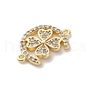 Brass Micro Pave Clear Cubic Zirconia Links Connector Charms KK-K406-01C-G-2