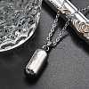304 Stainless Steel capsule Shaped Perfume Bottle Necklaces STAS-Z106-01P-1