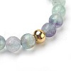 Natural Fluorite Beads Stretch Bracelets BJEW-JB03852-04-2